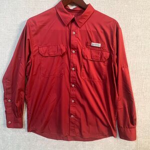 Field & Stream Shirt Men’s M Red Long Snap Sleeve Red Smart Cool Fishing Outdoor